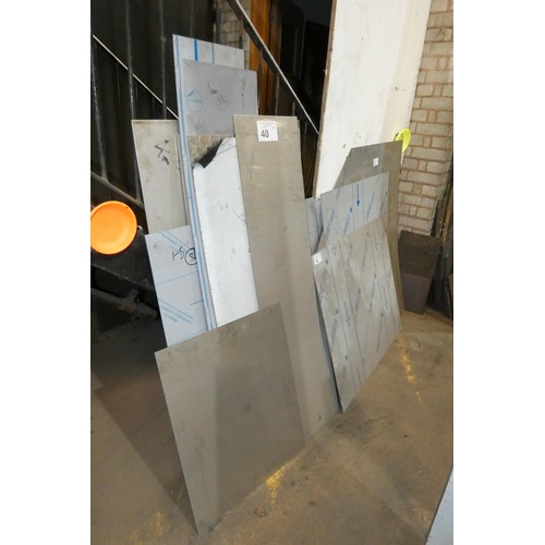 40 - A quantity of various stainless steel sheet off cuts. Not practical to list in detail, please view o... 