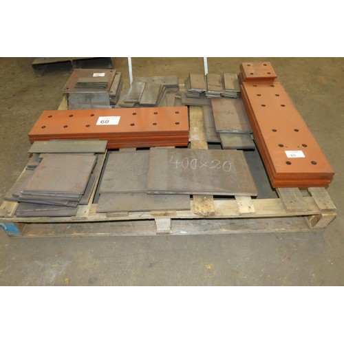 60 - 1 pallet containing a quantity of various steel end plates