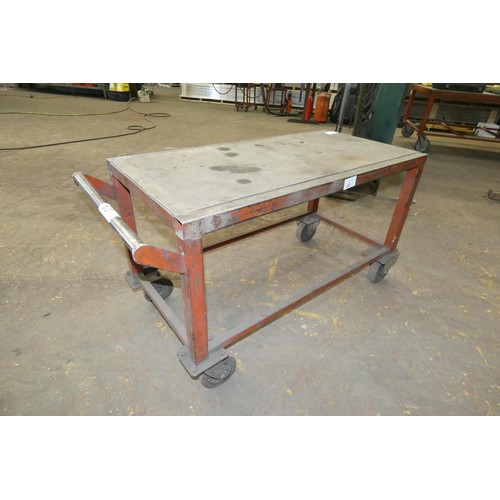 63 - 1 x heavy duty metal trolley approx 120 x 60cm