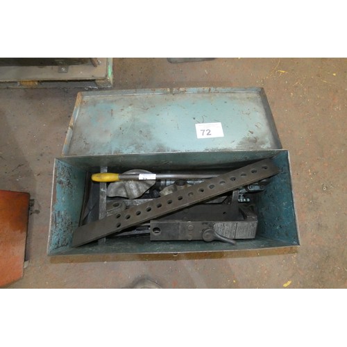 72 - A Staffa Rotapress manual hydraulic pipe bender supplied with various tooling in a metal transit box