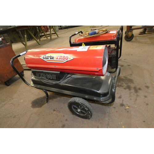 76 - 1 x Clarke XR80 space heater 240v / diesel