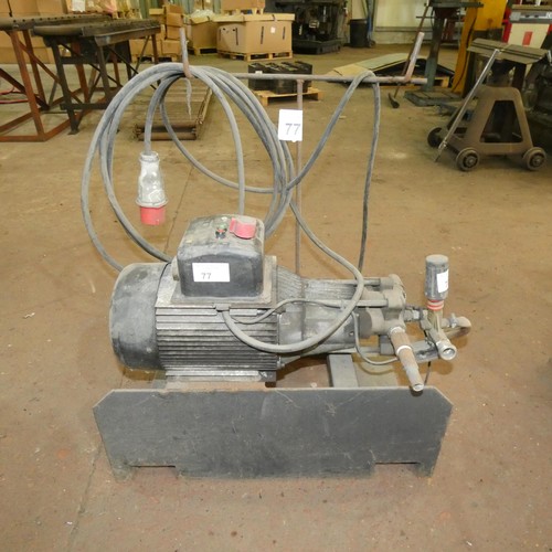 77 - 1 x motorised pressure washer unit 3ph - No lance or hose included