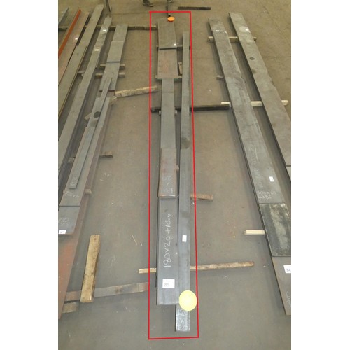 85 - A quantity of various stock steel plate includes 120, 180 and 350mm wide, thicknesses and lengths va... 