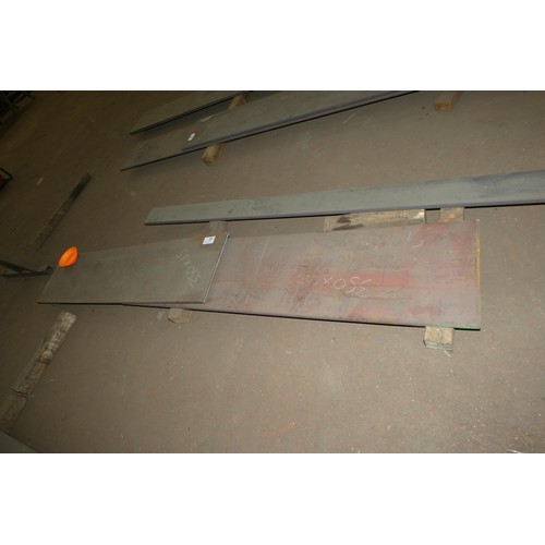 85 - A quantity of various stock steel plate includes 120, 180 and 350mm wide, thicknesses and lengths va... 