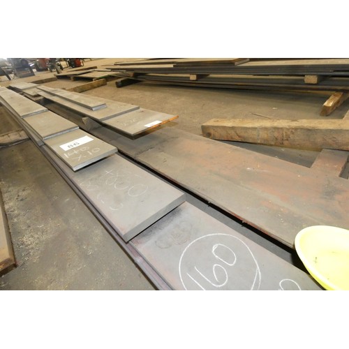 86 - A quantity of various stock steel plate includes 140, 160 and 220mm wide. Contents of 2 stacks - thi... 