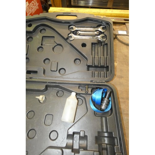 59 - 1 x Powerbor PB35 magnetic base drill 240v with a plastic carry case. Please note that no drill bits... 