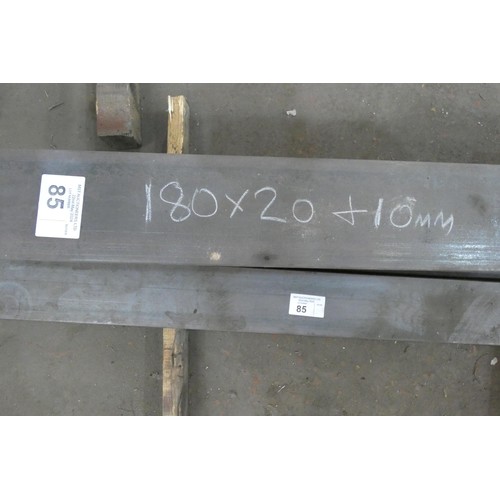 85 - A quantity of various stock steel plate includes 120, 180 and 350mm wide, thicknesses and lengths va... 