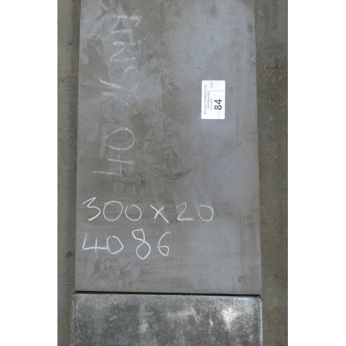 84 - A quantity of stock steel plate 300mm wide / 12mm thick. Contents of 1 stack and lengths vary up to ... 