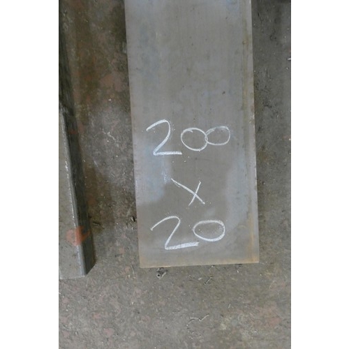 87 - A quantity of various stock steel plate and unequal angle. Contents of 2 stacks - thicknesses and le... 