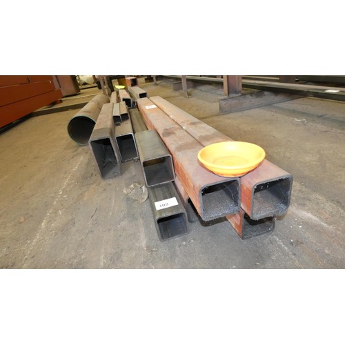 108 - A quantity of various stock steel box section and tube off cuts