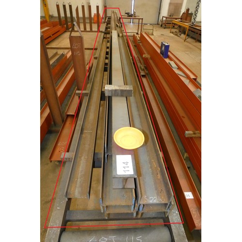 114 - A quantity of various stock steel 127 x 76mm universal beams and 152 x 152mm universal columns. Cont... 