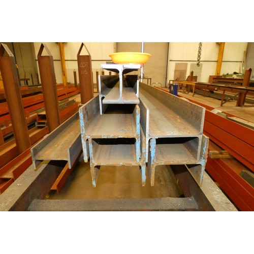 114 - A quantity of various stock steel 127 x 76mm universal beams and 152 x 152mm universal columns. Cont... 