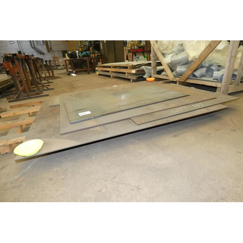 117 - 1 pallet containing a quantity of various stock steel plate off cuts, 8 and 10mm thick. Sizes vary u... 