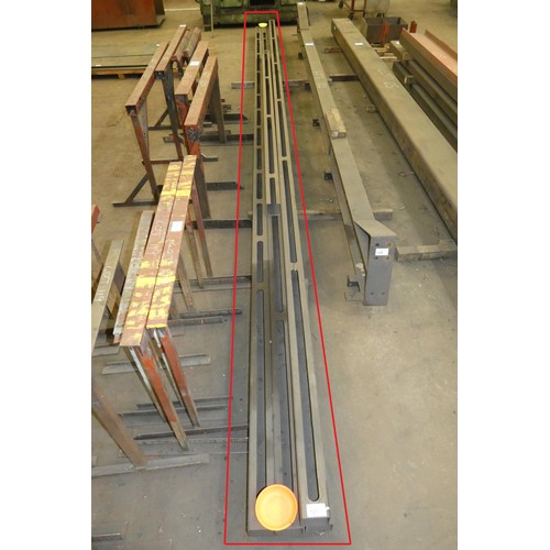 121 - 5 x lengths of steel 100 x 100mm box section which has been slotted for use as a drainage channel co... 