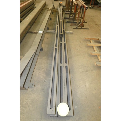 121 - 5 x lengths of steel 100 x 100mm box section which has been slotted for use as a drainage channel co... 