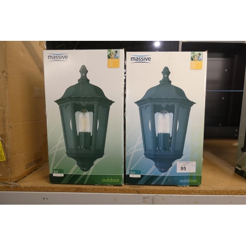 95 - 2 x Massive outdoor E27 wall lanterns