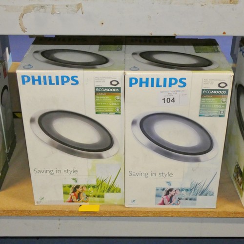 104 - 2 x Philips Eco Moods outdoor recessed spot lights