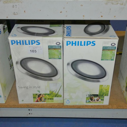 105 - 2 x Philips Eco Moods outdoor recessed spot lights