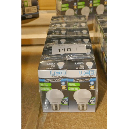 110 - 12 x Supacell LED G45 Golf ES warm white light bulbs