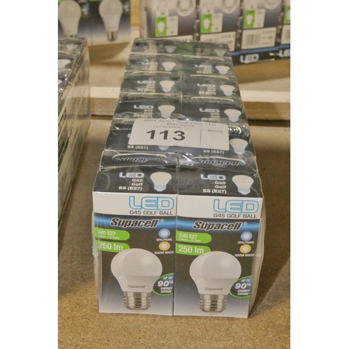 113 - 12 x Supacell LED G45 Golf ES warm white light bulbs