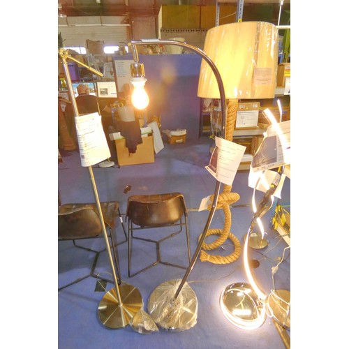 147 - 1 x Tara 152cm arched floor lamp RRP £165. Please note that the lamp is bent about half way up the m... 