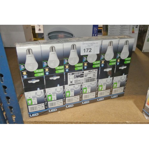 172 - 12 x Supacell LED A60 GLS ES warm white light bulbs