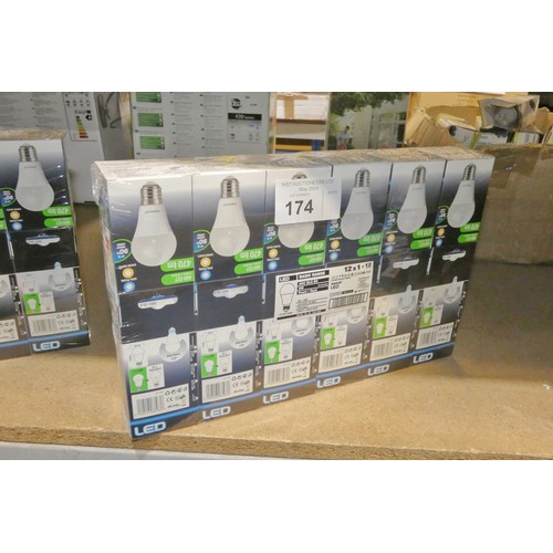 174 - 12 x Supacell LED A60 GLS ES warm white light bulbs