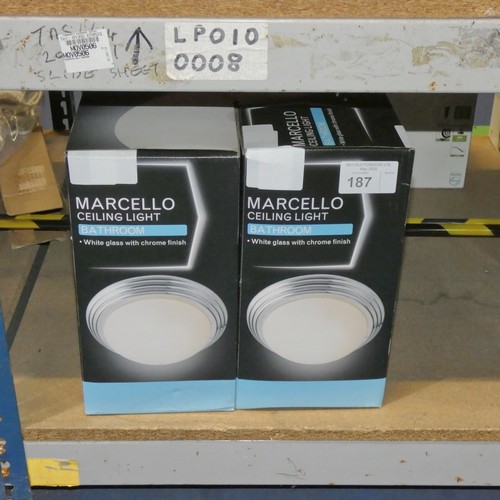 187 - 2 x Marcello bathroom ceiling lights