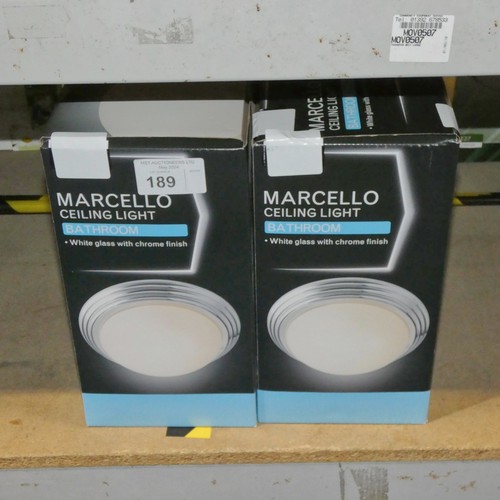 189 - 2 x Marcello bathroom ceiling lights