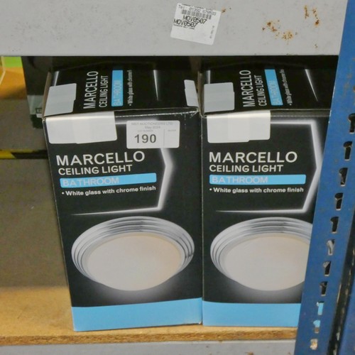 190 - 2 x Marcello bathroom ceiling lights