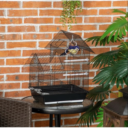 86 - 1 x Johana 47cm steel pointed top table top bird cage with perch RRP £33