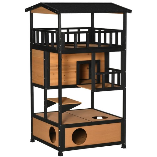 94 - 1 x Paw Hut 137cm wooden cat house RRP £119