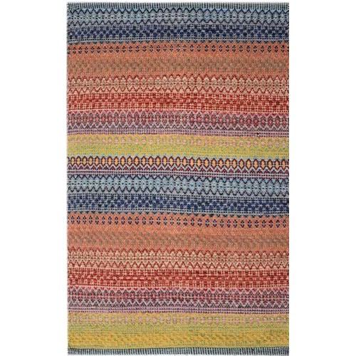 281 - 1 x Bakero Saffron 83 multicoloured cotton rug approx 60 x 90cm