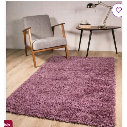 280 - 1 x purple shaggy rug approx 110 x 200cm