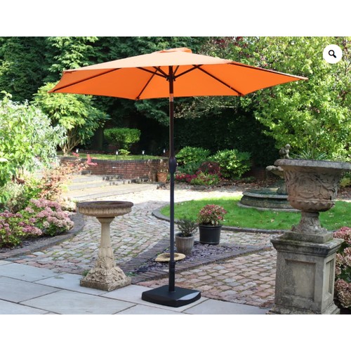 304 - 1 x Royalcraft crank and tilt orange parasol 2.5m RRP £35. Please note that no base is included