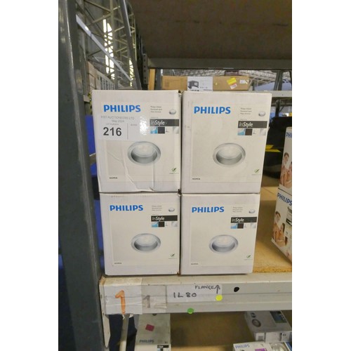 216 - 4 x Philips In Style recessed spot lights - matt chrome