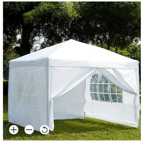 322 - 1 x Garden Vida white pop up garden gazebo with sides approx 2.5 x 2.5 x 2.6m RRP £68