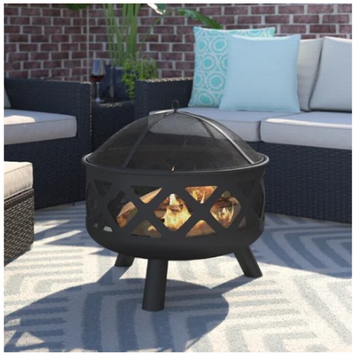 324 - 1 x Gardeco Tara extra large steel fire bowl diameter approx 61cm / 58cm high