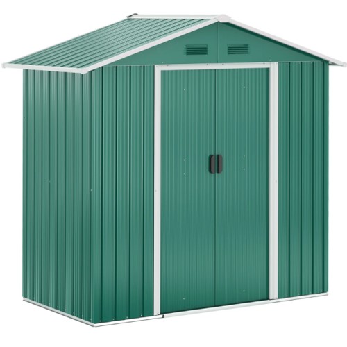 379 - 1 x Dakota Fields Bhola 3ft w x 6ft d metal garden shed RRP £169. Supplied in two boxes