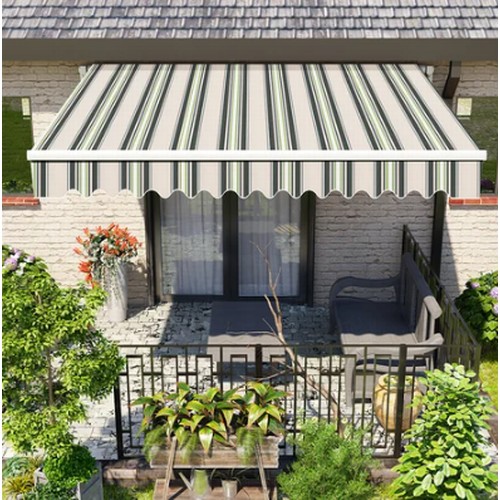 386 - A Dakota Fields 300cm x 250cm fabric cover retractable patio awning RRP £179 
Please note the bracke... 