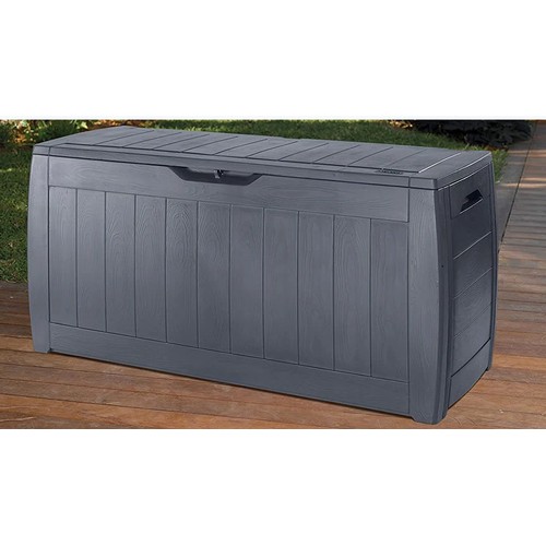 388 - 1 x Keter Hollywood 270L patio / deck storage box in graphite RRP £66 - returned damaged