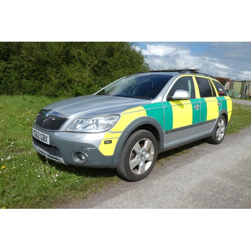 9001 - Skoda Octavia Scout 4x4 2.0 TDI 5dr Estate, starts, runs and drives. Equipped with a 12v - 40a Pro C... 