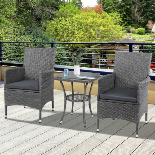 397 - A Basilica square 2-person patio bistro set comprising 2 x chairs and 1 x 48cm diameter coffee table... 