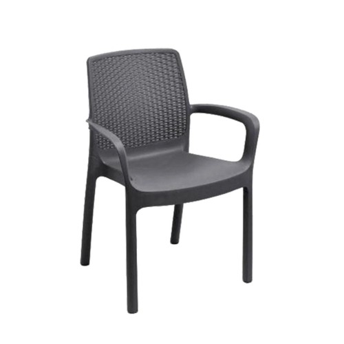 410 - 4 x Dyani stacking patio dining arm chairs RRP £329