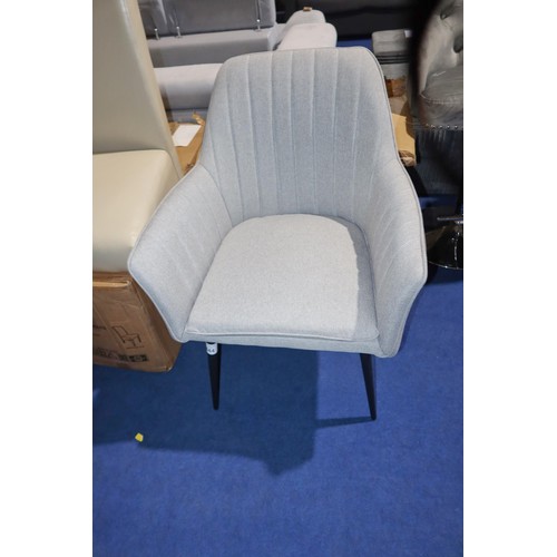 444 - 2 x Cullompton grey upholstered dining chairs