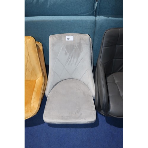 454 - 2 x light grey upholstered chair seats. Please note that these are chair seats only, no legs are inc... 