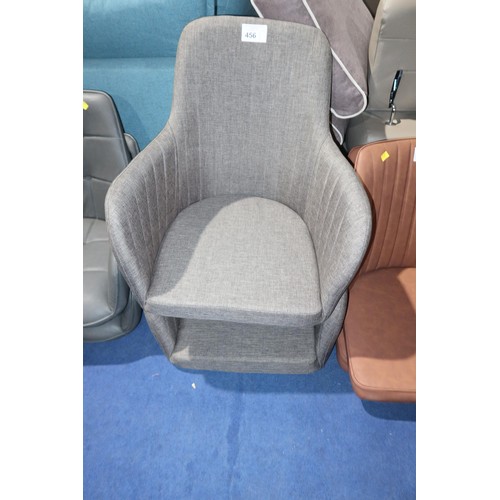 456 - 2 x grey upholstered chair seats. Please note that these are chair seats only, no legs are included