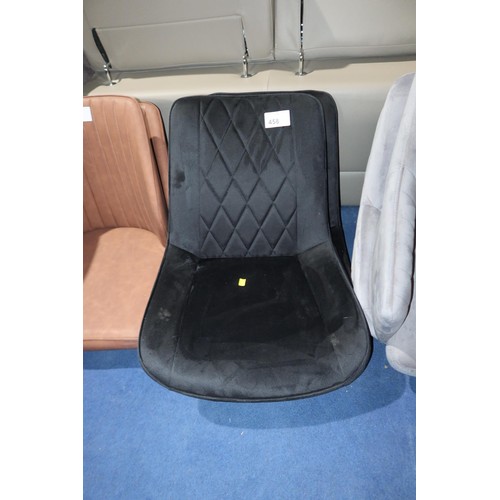 458 - 2 x black upholstered chair seats. Please note that these are chair seats only, no legs are included