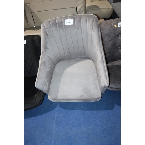 459 - 3 x light grey upholstered chair seats. Please note that these are chair seats only, no legs are inc... 