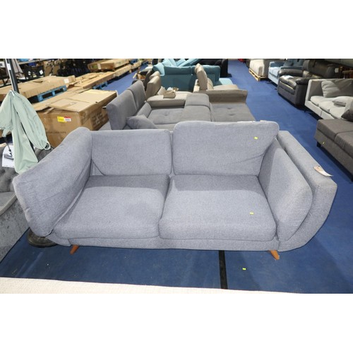 466 - A light blue upholstered sofa approx 183cm wide. Please note that this sofa is used and is in good c... 